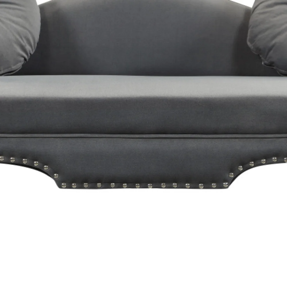 54” Width Modern Velvet Upholstered Loveseat Sofa Accent Bedside Entryway Bench Small Sofa 2 Seater Couch Settee for Living Room Bedroom Nail Head