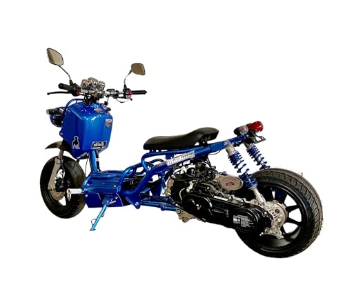 50cc Stretched Scooter Generation 1, Automatic Transmission, PMZ50-19, Wide 205/30-12 Rear Tire, Retro Speedometer, Gas Gauge