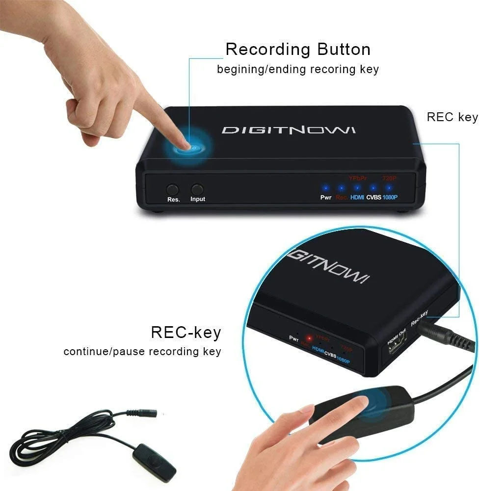 DIGITNOW! HD Game Capture HD Video Capture Device 1080P HDMI Video capture Converter/Adapter Recorder for PS4, Xbox One/Xbox 360,LiveTV