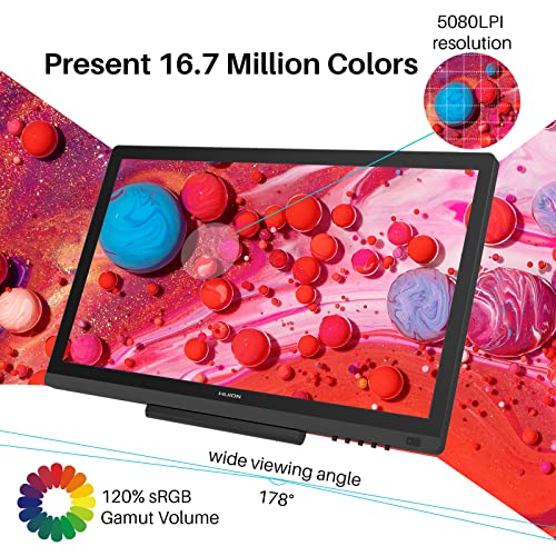 HUION KAMVAS 20 Drawing Tablet with Screen 120% sRGB Graphic Drawing Monitor Pen Display Tilt Function Battery-Free Stylus 8192 Pen Pressure