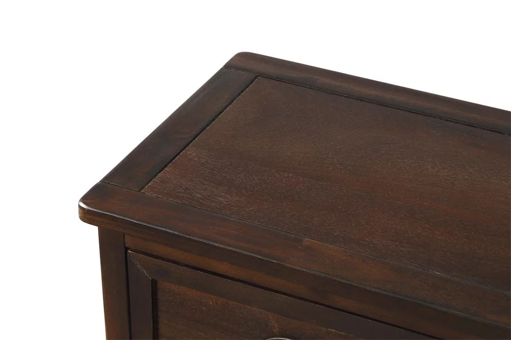 Rustic Storage Cabinet with 2 Drawers and 4 Wicker Baskets, Wood Console Table/Entryway Cabinet/Side Table for Living Room, Dining Room