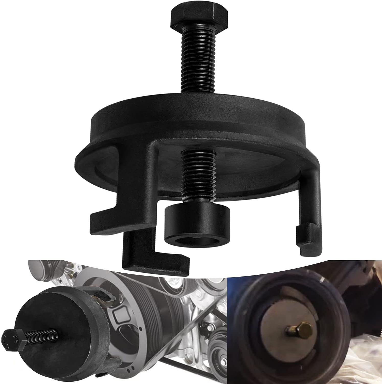 For GM LS Harmonic Balancer Puller 25264 Crank Pulley Puller Automotive Replacement Engine Quickly Removes Harmonic Balancers without Tapped Holes