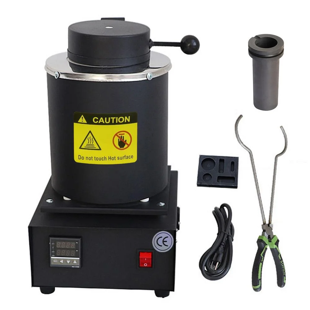 WAASOSCON Gold Melting Furnace Electric | High-Temperature Fast Casting Furnaces With Fluted Graphite Crucible | Portable Accurate Smelting Furnace