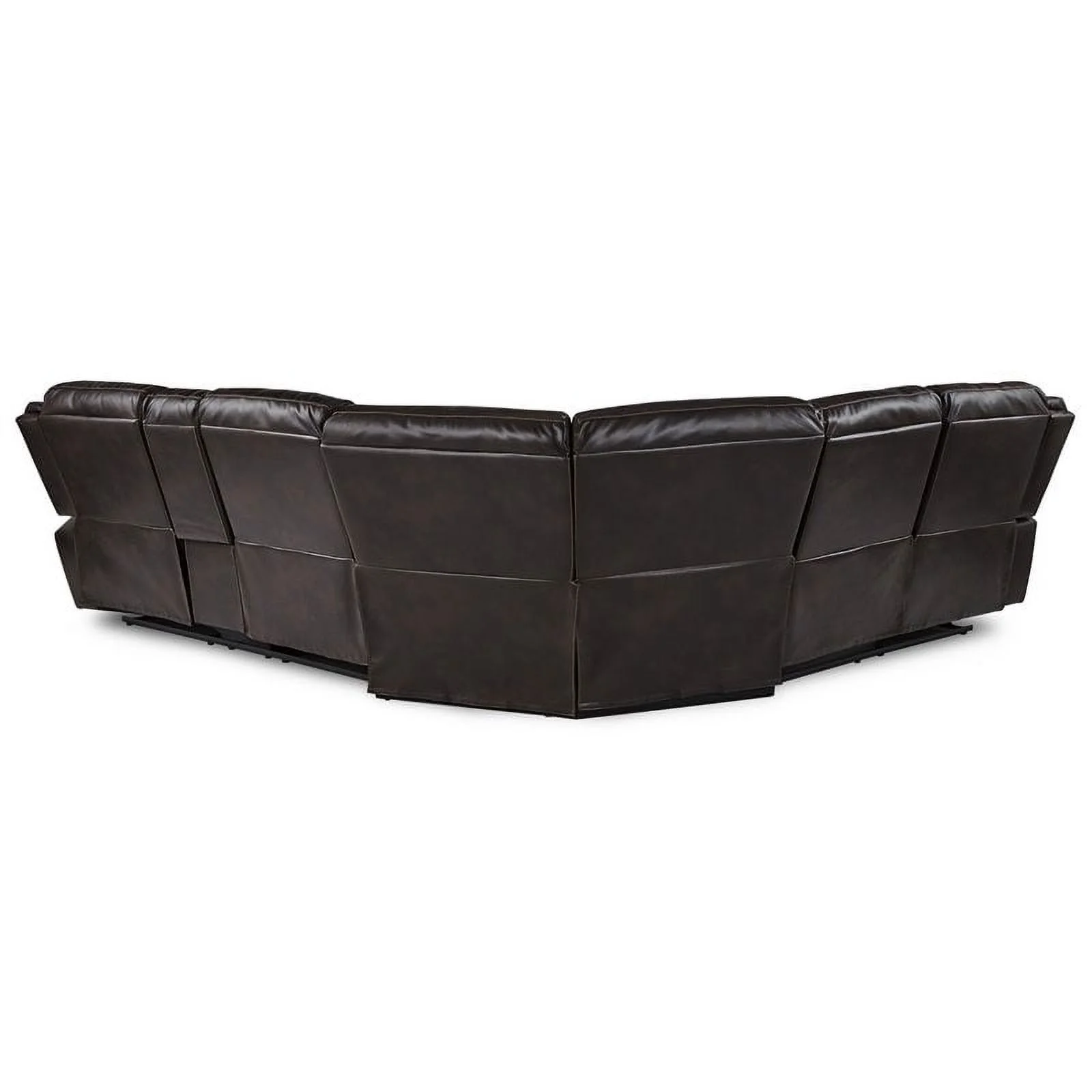 Lexicon Bastrop 3-Piece Traditional Wood & Faux Leather Sectional Set in Brown