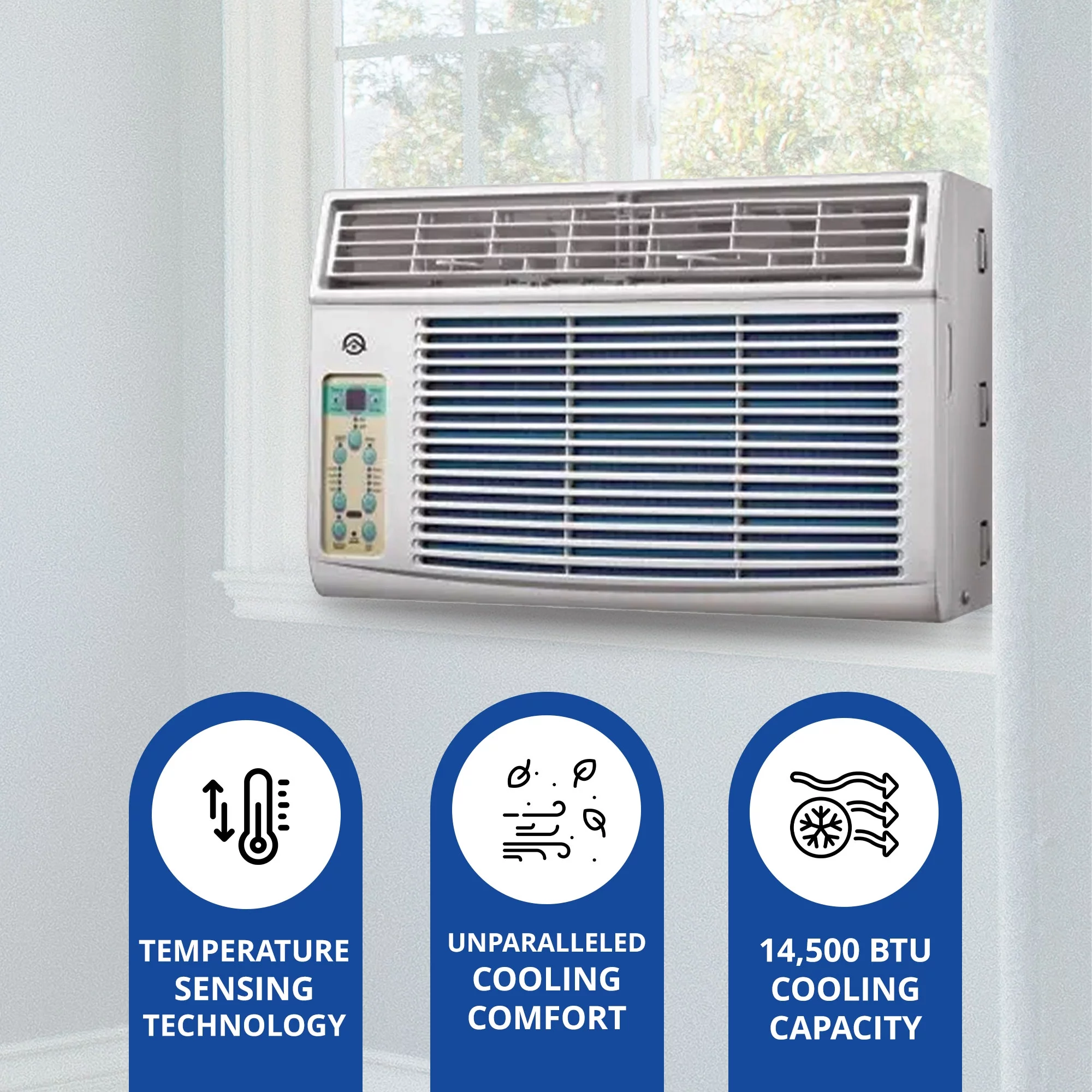 HomePointe 14,500 BTU Window Air Conditioner w/Remote & LED Digital Panel