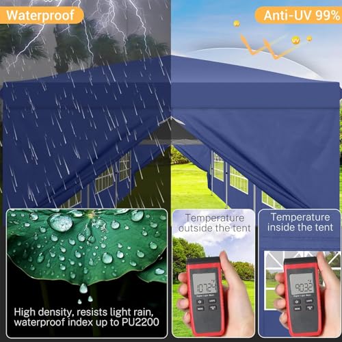 COBIZI 10x10 Pop up Canopy Tent Protable Canopy Tent with 4 Sidewalls Waterproof Commercial Instant Shelter for Parties, Wedding