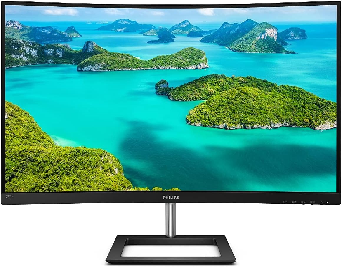 Philips 322E1C Gaming Monitor Curvo da 32", FHD LED VA Adaptive Sync 75 Hz, HDMI, Display Port, VGA, Flicker Free, Low Blue, Nero