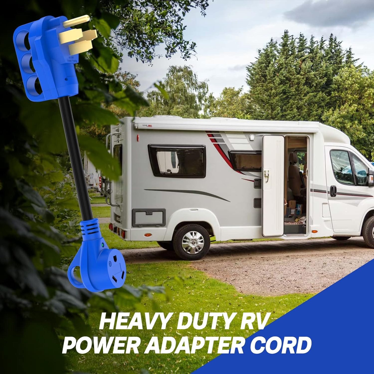 AUTOONE 50 Amp to 30 Amp RV Adapter, Heavy Duty RV Power Cord Adapters Electrical Plug Connector for RV Trailer Camper, with Grip Handle