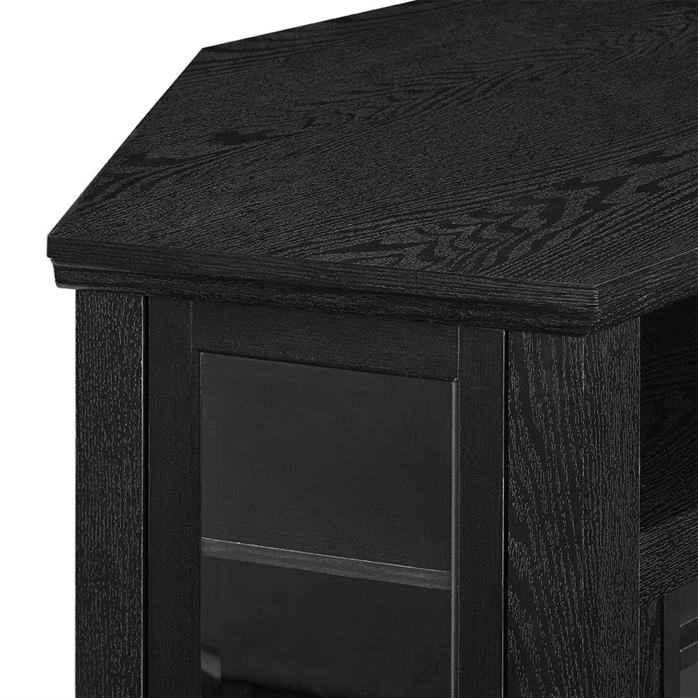 Walker Edison Black Corner Fireplace TV Stand for TVs Up to 50"