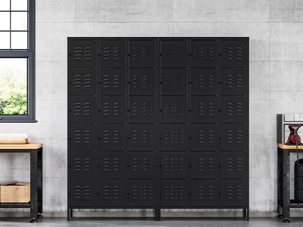 72" Metal Locker for Employees 3 Doors Blue Steel Storage Locker for Office, School, Gym - Metal Storage Cabinets for Home, Office, Gym, School