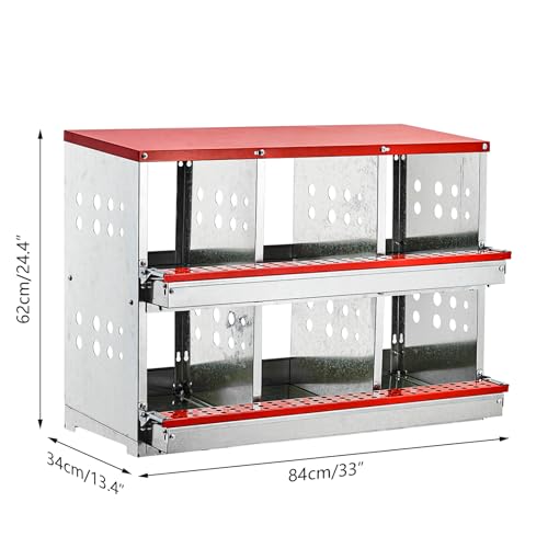 Nesting Boxes for Chickens, 6 Compartment Roll Out Away Chicken Nesting Boxes for Laying Eggs, Nesting Gift Boxes for Hens Duck Poultry