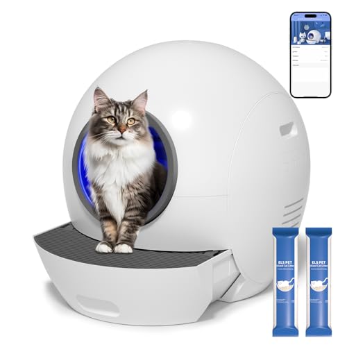 ELS PET Self Cleaning Cat Litter Box with 2 Pack Litter for Multiple Cats