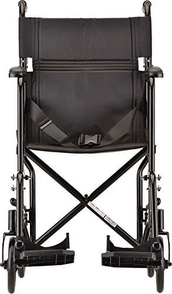 NOVA Medical Products Steel Transport Chair, Black, 19 Inch, 23 Pound