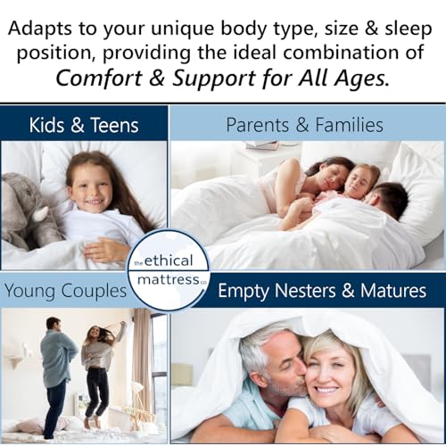 Ethical Mattress CO 10" Toxin-Free Hybrid Mattress, Made in The USA with Organic Cotton, Wool