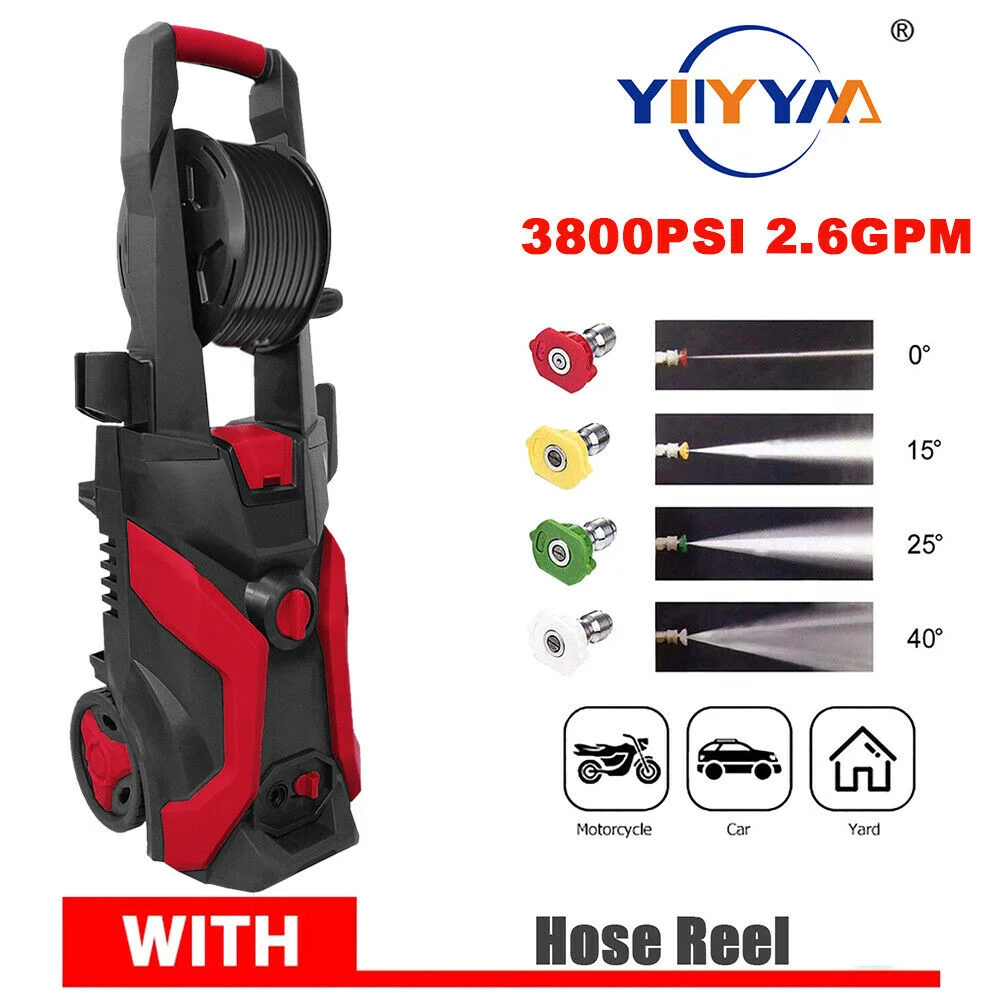 Datingday 3800PSI 2.6GPM Electric Pressure Washer Sprayer High Power Cleaner Machine - Curated Treasures Market