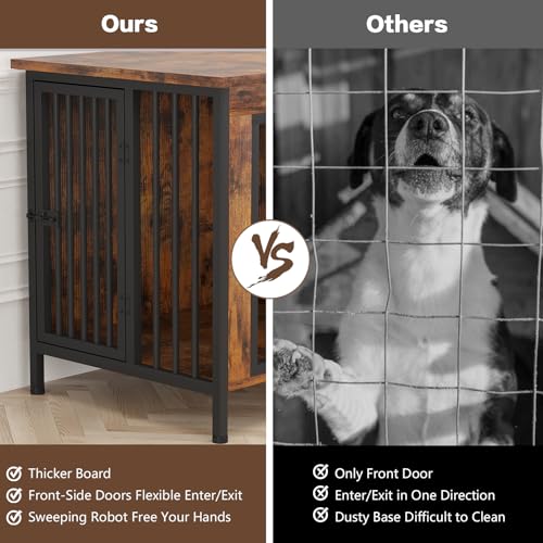 EasyCom 39.96" XL Wooden Large Dog Crate Furniture for Medium and Large Breed