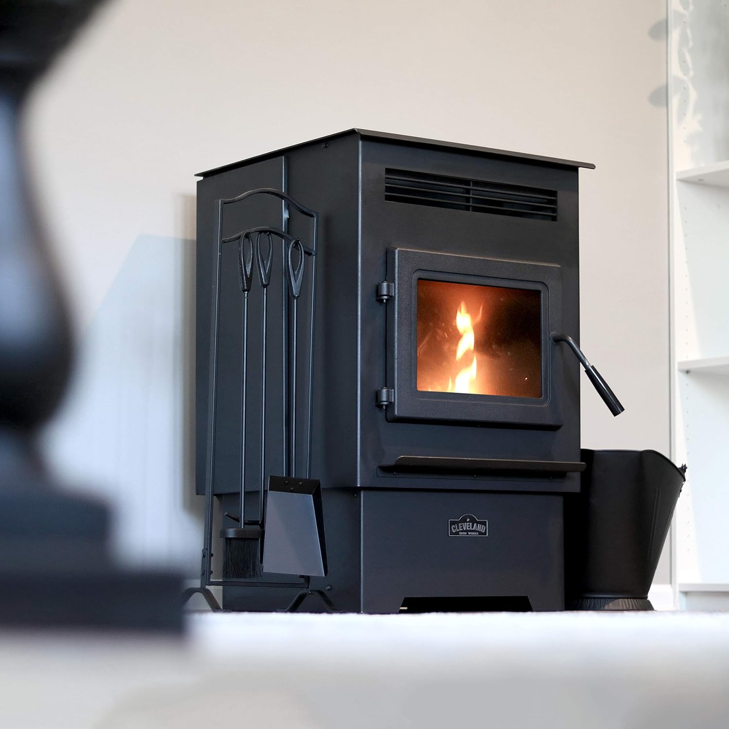 PS60W-CIW Medium Pellet Stove, WiFi Enabled, One Size, Black - Smart Home Appliances