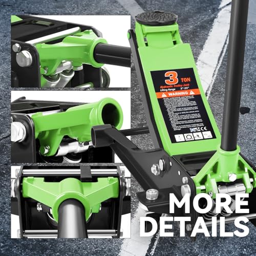 Auto Dynasty 4 Ton Low Profile Floor Jack, Heavy Duty Steel Hydraulic Car Jack with Dual Pistons Quick Lift Pump, Hydraulic Racing Floor Jack