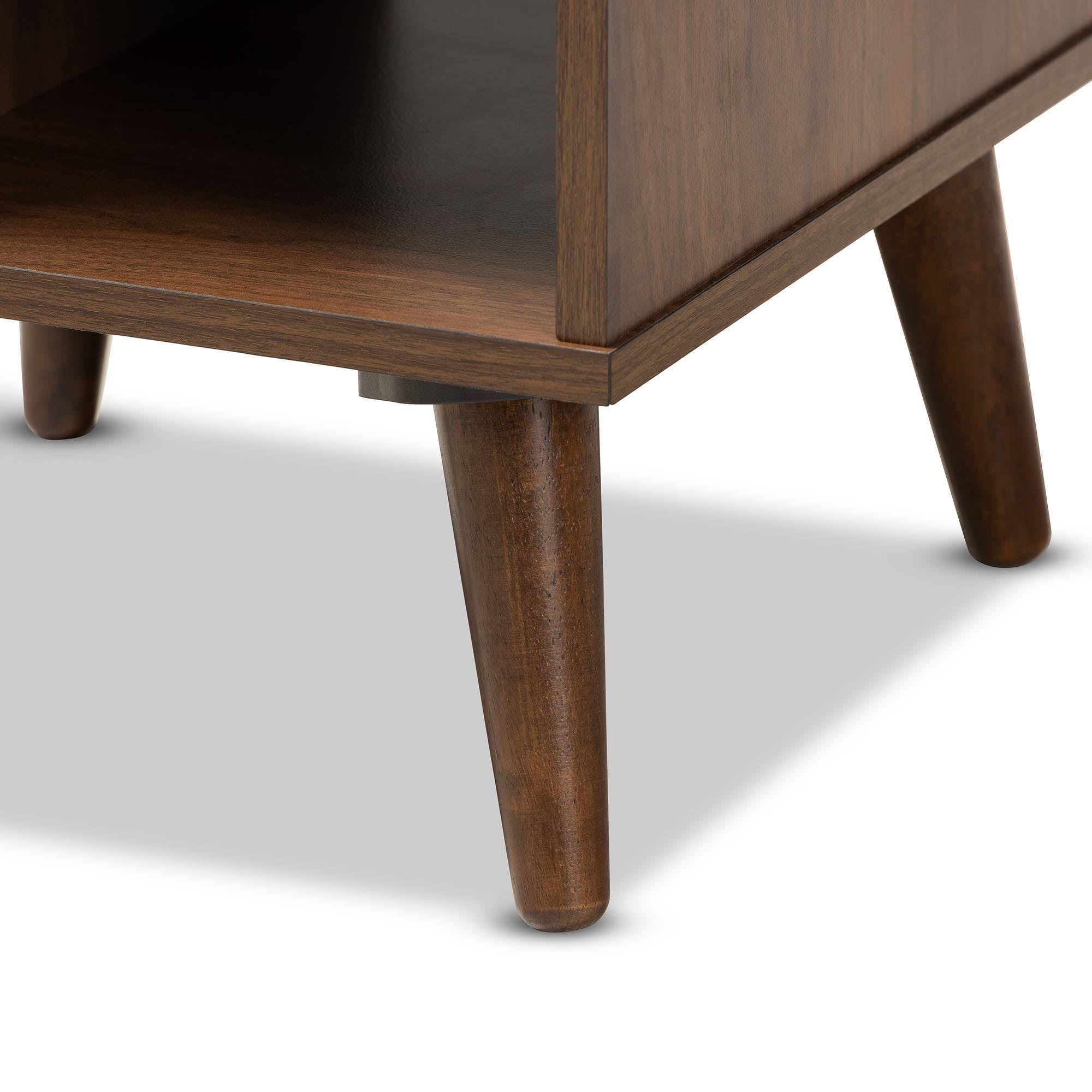 Baxton Studio Sami Mid-Century Modern Finished Wood End Table Walnut