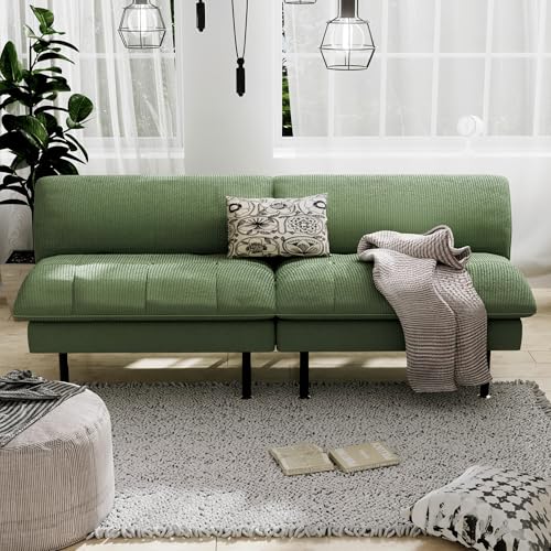 70" Futon Sofa Bed, 4 in 1 Multi-Function Couch Sleeper with Adjustable Backrest, Modern Convertible Futon, Recliner Small Loveseat for Living Room