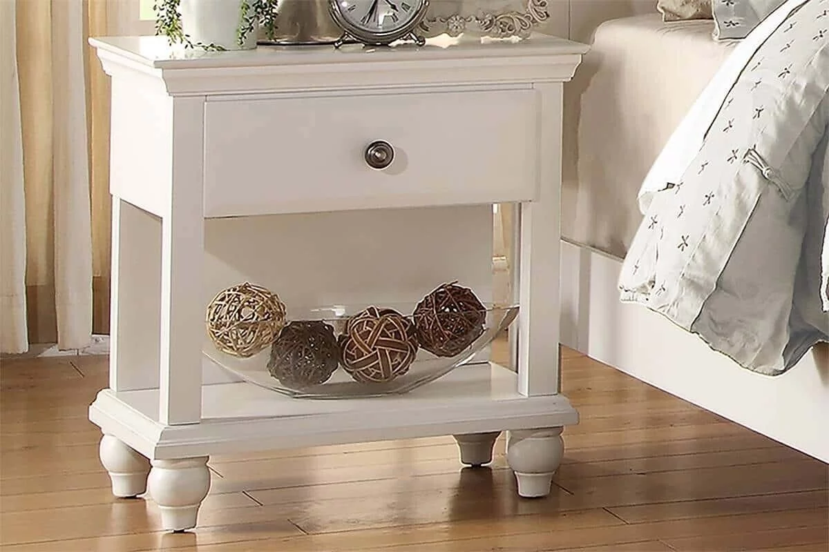 Contemporary Modern 6pc Bedroom Full Size Bed Set Dresser Mirror 2x Nightstands Chest White Furniture