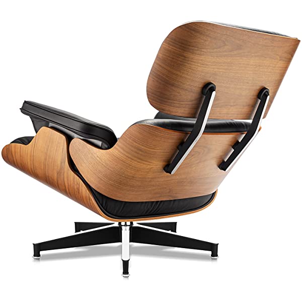 Mid Century Lounge Chair and Ottoman, Modern Chair Classic Design, Top Grain Leather Palisander Wood, Heavy Duty Base Support for Living Room, Study