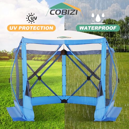 COBIZI 12x12ft Pop up Gazebo Screen Tent Screen House for Camping, Camping Outdoor Screened Gazebo, Canopy Tent