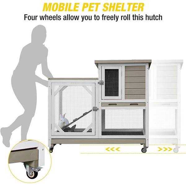 Aivituvin Large Indoor Rabbit Hutch with Pull out Tray - Pet Supplies online store