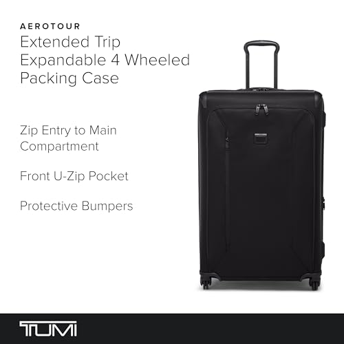 TUMI - Aerotour 4 Wheel Expandable Luggage - Men's and Women's Business and Leisure Travel Suitcase - 21.75" International Expandable Carry-On, Black