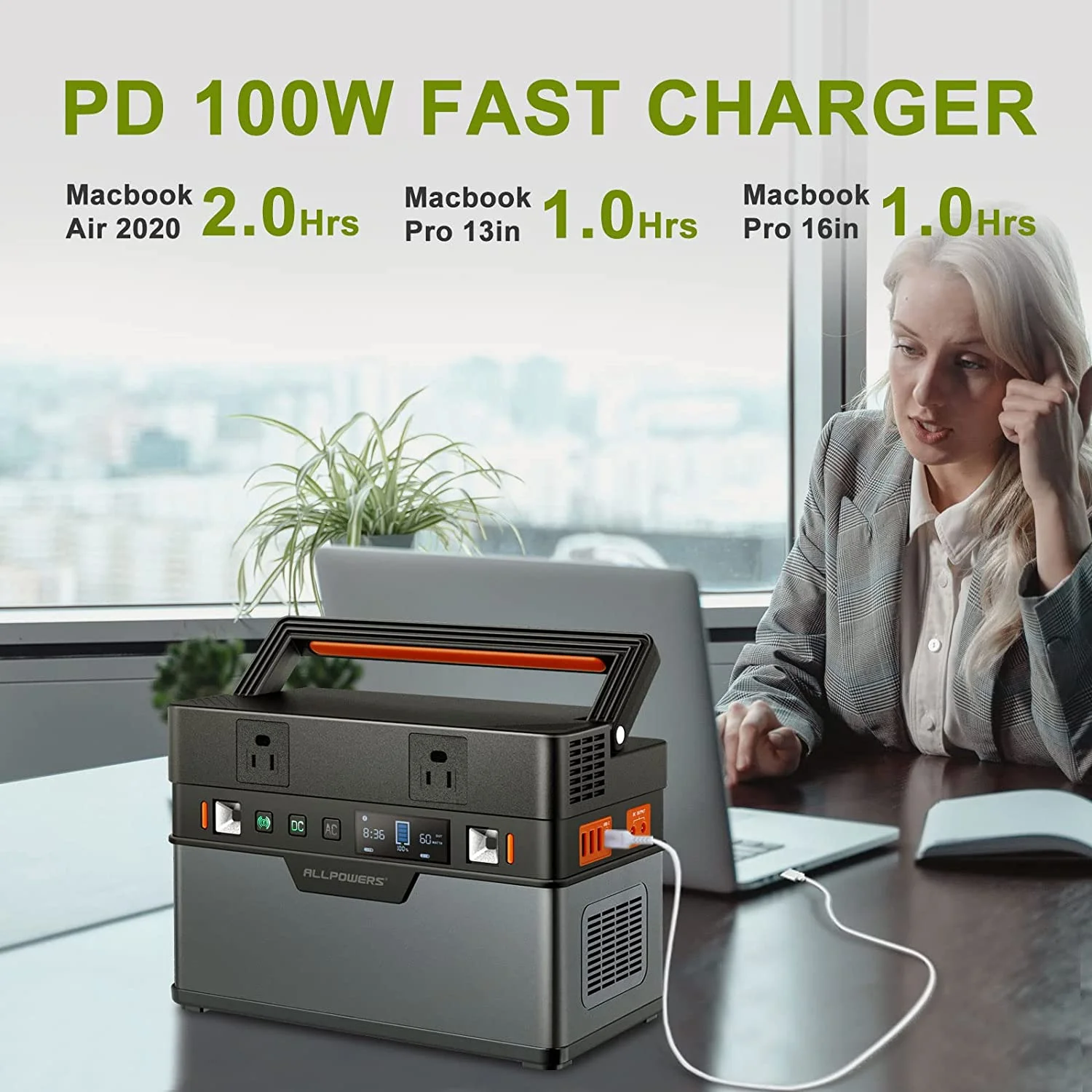 ALLPOWERS S700 Portable Solar Generator Kit, 100W Monocrystalline Flexible Solar Panel with 700 Watt 606Wh Portable Power Station