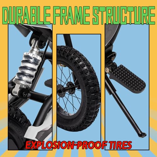 KerryYoo 36V 350W C11 Electric Dirt Bike for Kids 8-14, Up to 16MPH Off-Road Electric Motorcycle with Explosion-Proof Tires, Twist Grip Throttle