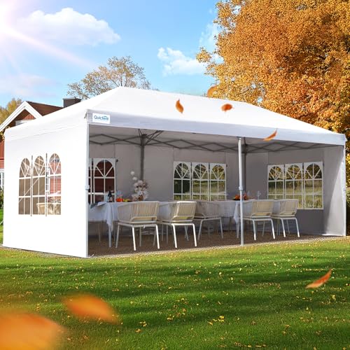Quictent 10x20ft Easy Pop up Canopy Tent Instant Canopy Shelter Waterproof with Roller Bag