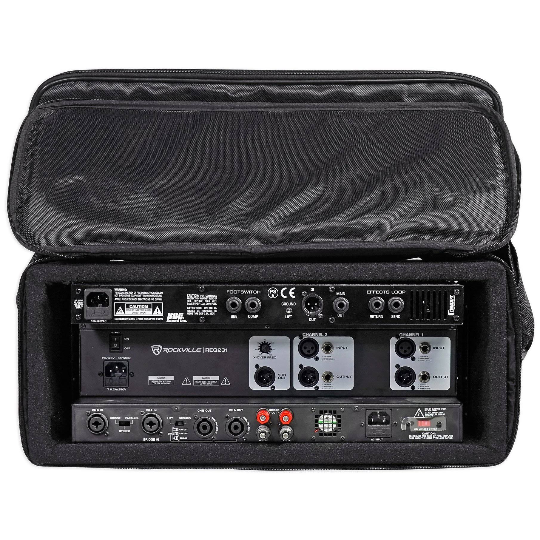 Rockville RRB40 4U Rack Bag Double-Sided Case with 12x22 Depth + Shoulder Strap
