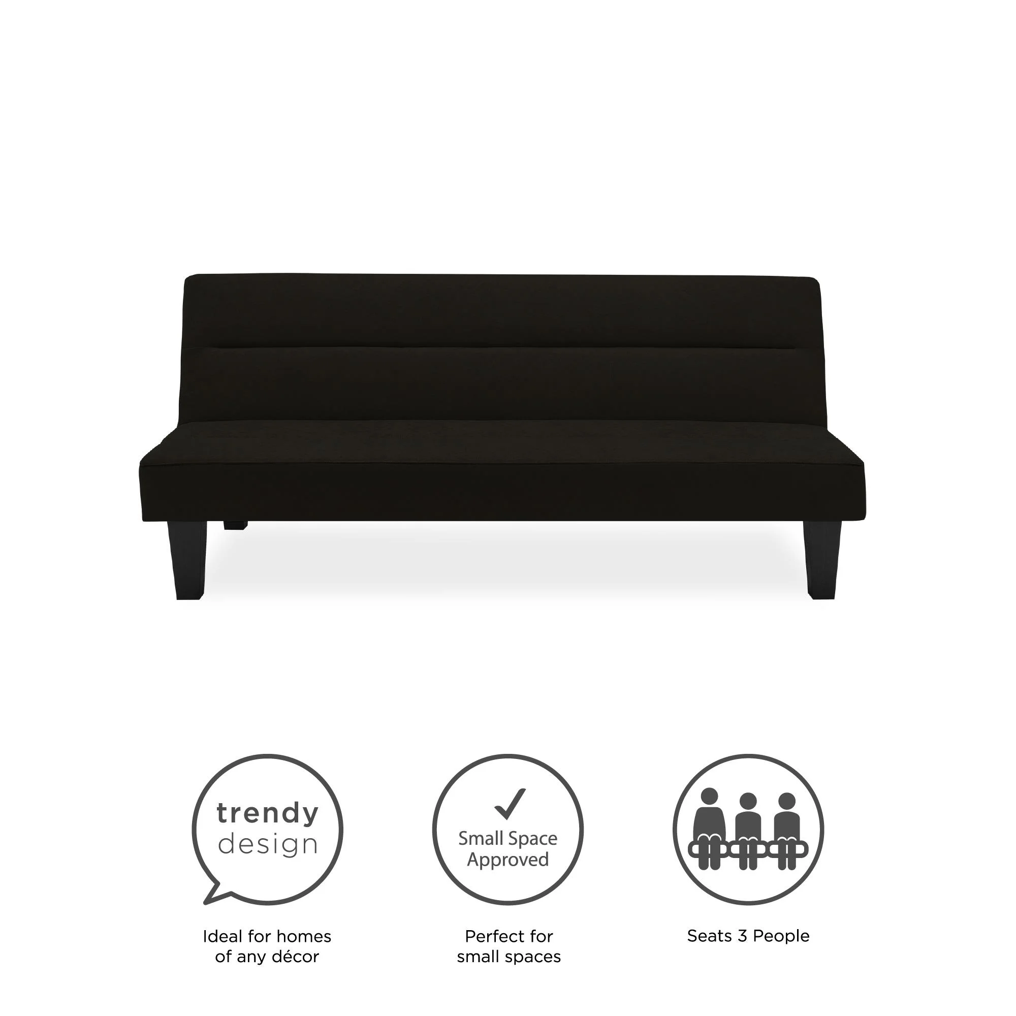 DHP Kebo Futon with Microfiber Cover, Black