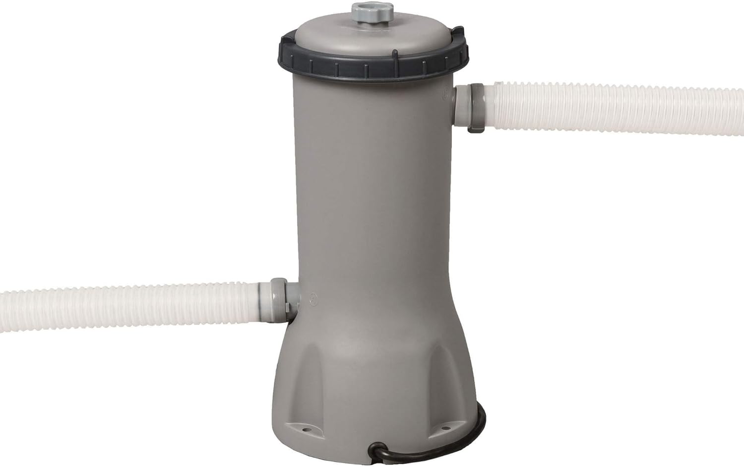 Bestway 56711E Power Steel 18' x 9' x 48 Outdoor Oval Frame Above Ground Swimming Pool Set with 1500 GPH Cartridge Filter Pump, Cover, & Ladder, Gray