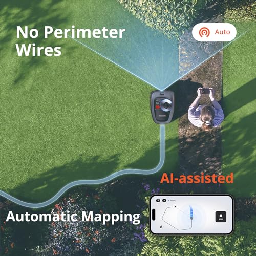 Segway Navimow iSeries Robot Lawn Mower Perimeter Wire Free 1/4 1/8 Acre RTK+Vision Robotic Lawnmower, AI-Assisted Mapping, Virtual Boundary