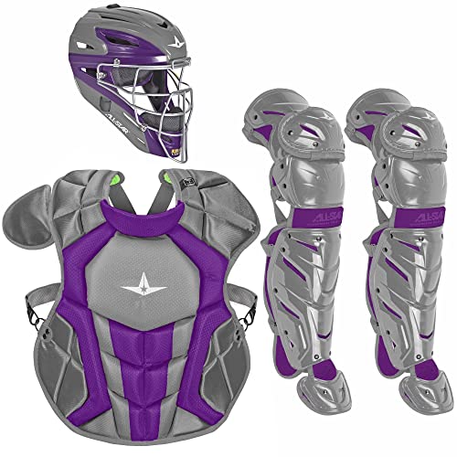 All-Star Catcher’s Gear Kit – Includes Helmet, Chest Protector & Leg Guards – Lightweight, Durable Baseball Protective Set, Meets NOCSAE