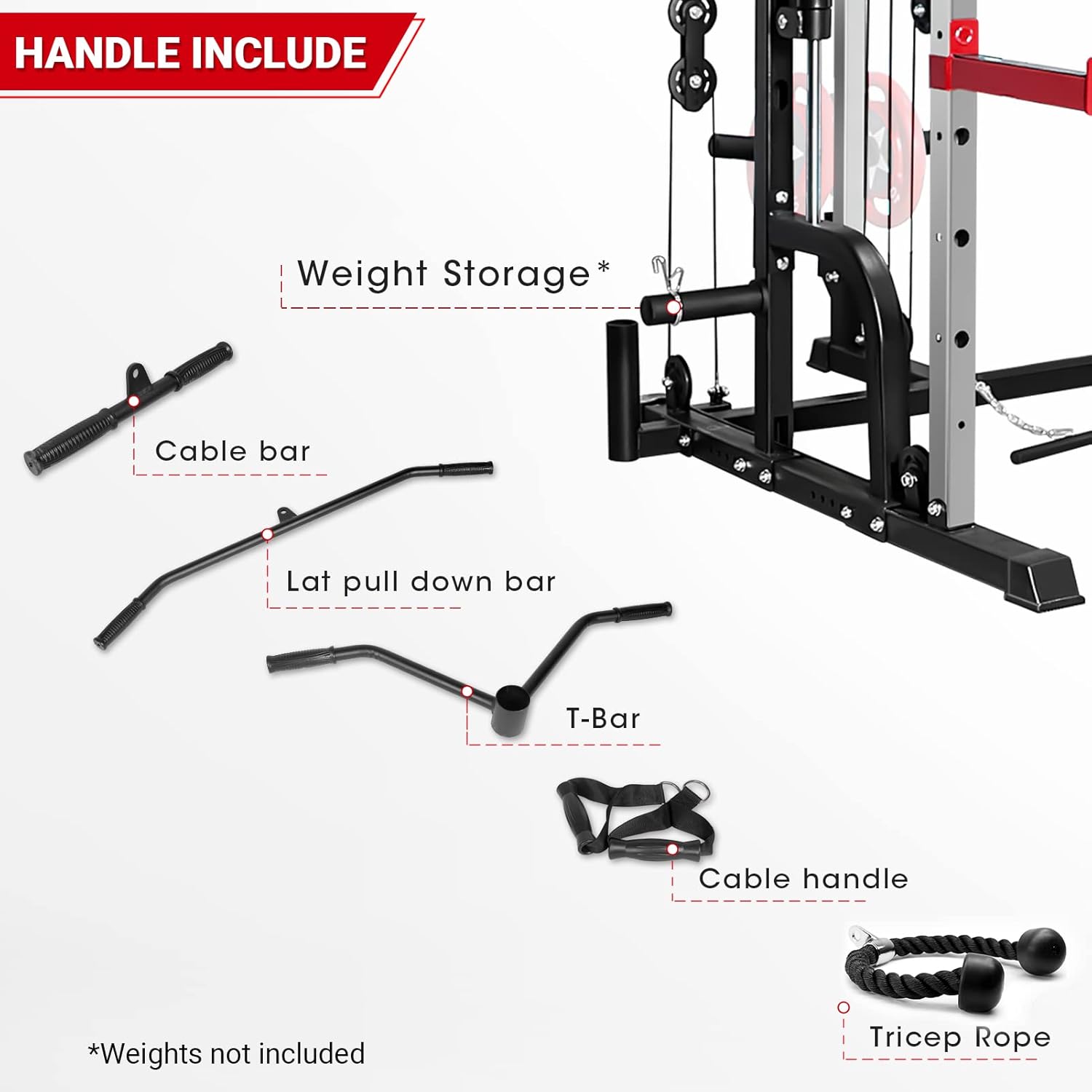 Mikolo Smith Machine, Power Cage with LAT Pull Down System, Total Body Workout for Home Gym&hellip;