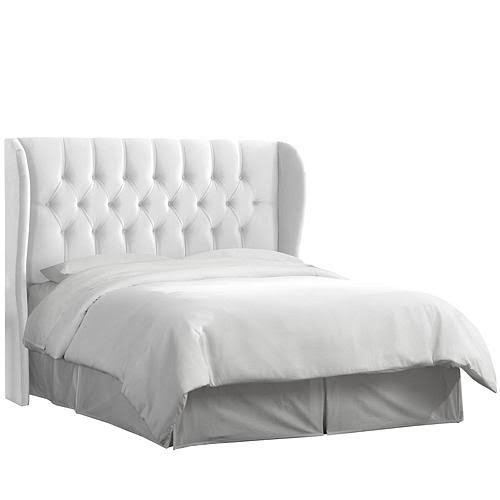 Tufted Wingback Headboard, Multiple size, Size: California King, Brown