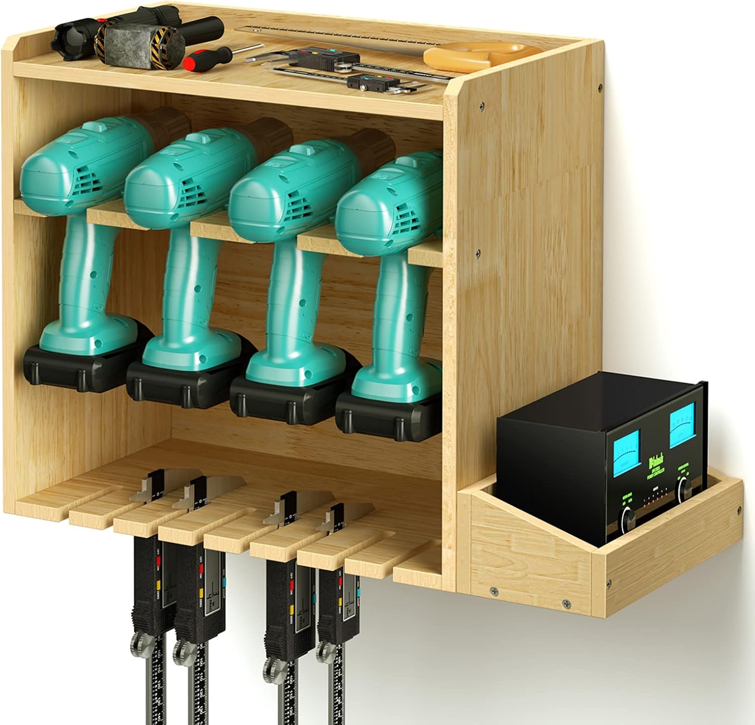Power Tool Organizer, Drill Holder Wall Mount, Cordless Tool Storage, Large Storage Capacity Power Tool Holder