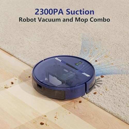 Robot Vacuum and Mop Combo, Automatic Slef-Cleaning Robotic Vacuum Cleaner for Pet Hair, Smart 2 in 1 Mopping Robot Vacuum with Schedule