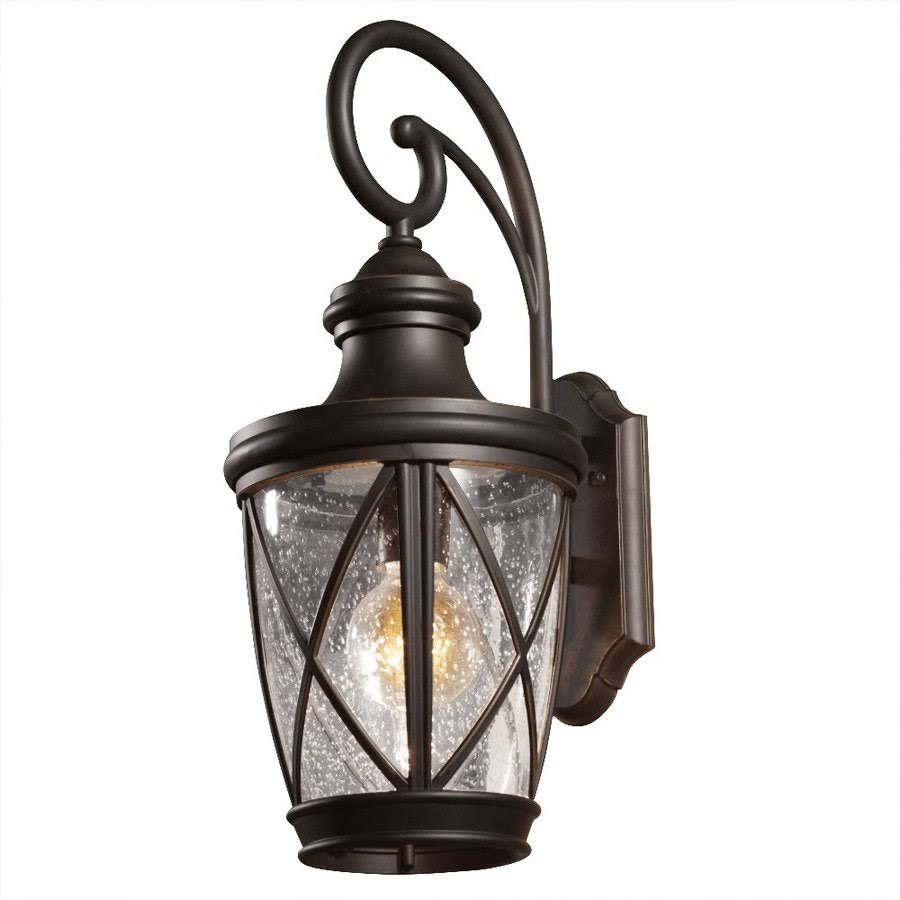 Allen + Roth Castine 20.38-in H Rubbed Bronze Medium Base (E-26) Outdoor Wall Light 39426