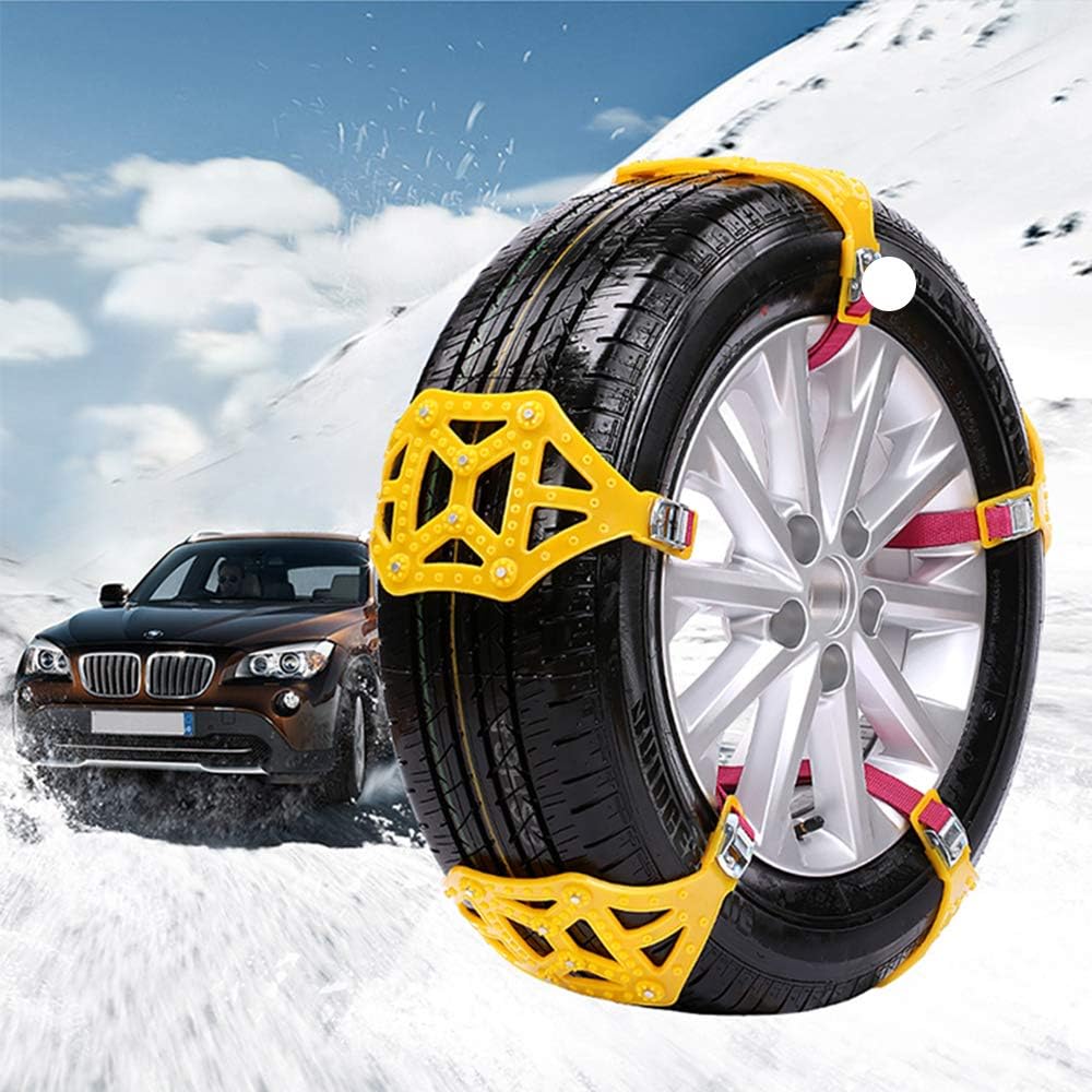 Maso Snow Chains 10Pcs Anti-Skid Snow Chains for Tyres Portable Easy to Mount Emergency Traction Car Snow Tyre Chains Universal for Tyres Width