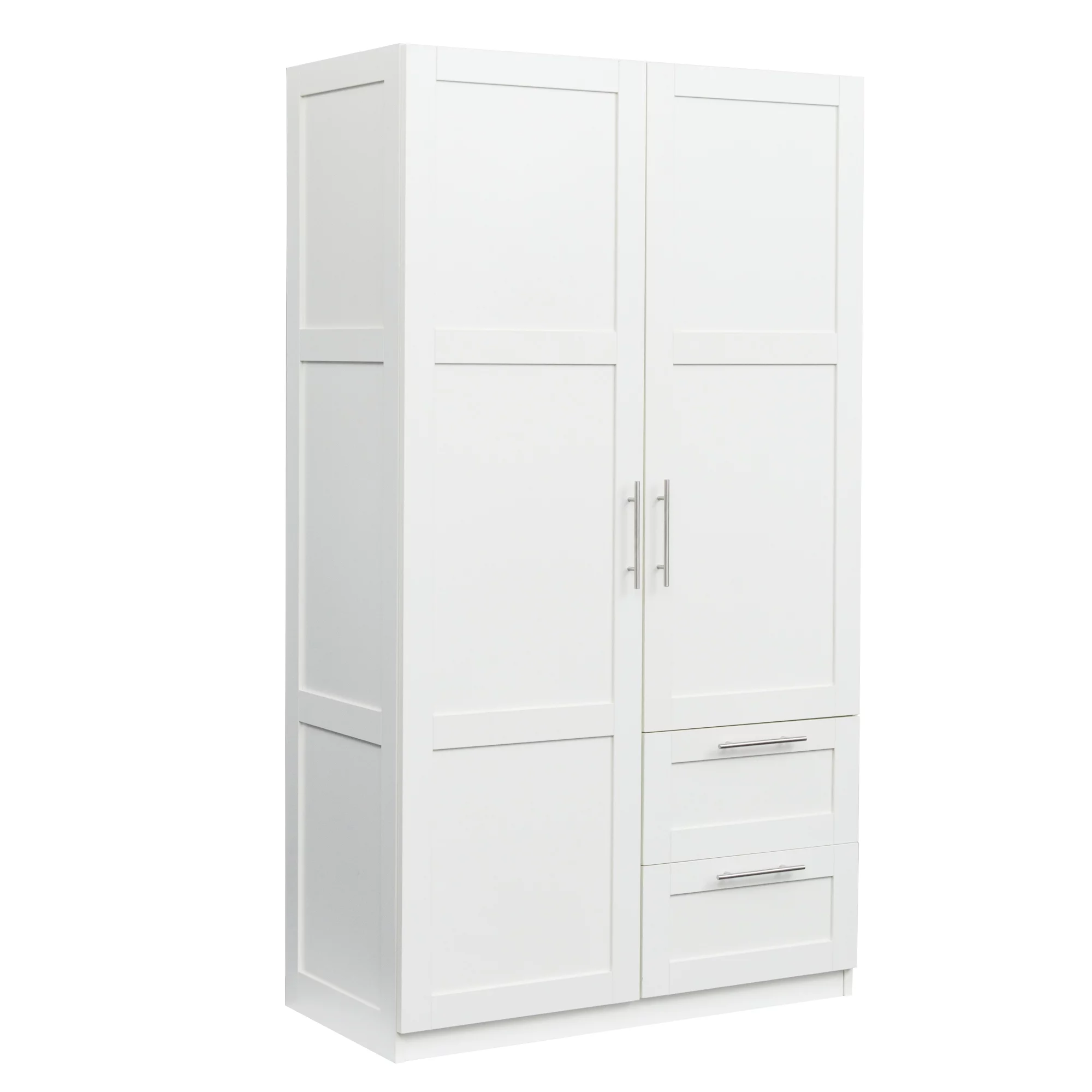 Freestanding Large Storage Cabinet, High Wardrobe and Kitchen Sideboard, Oak