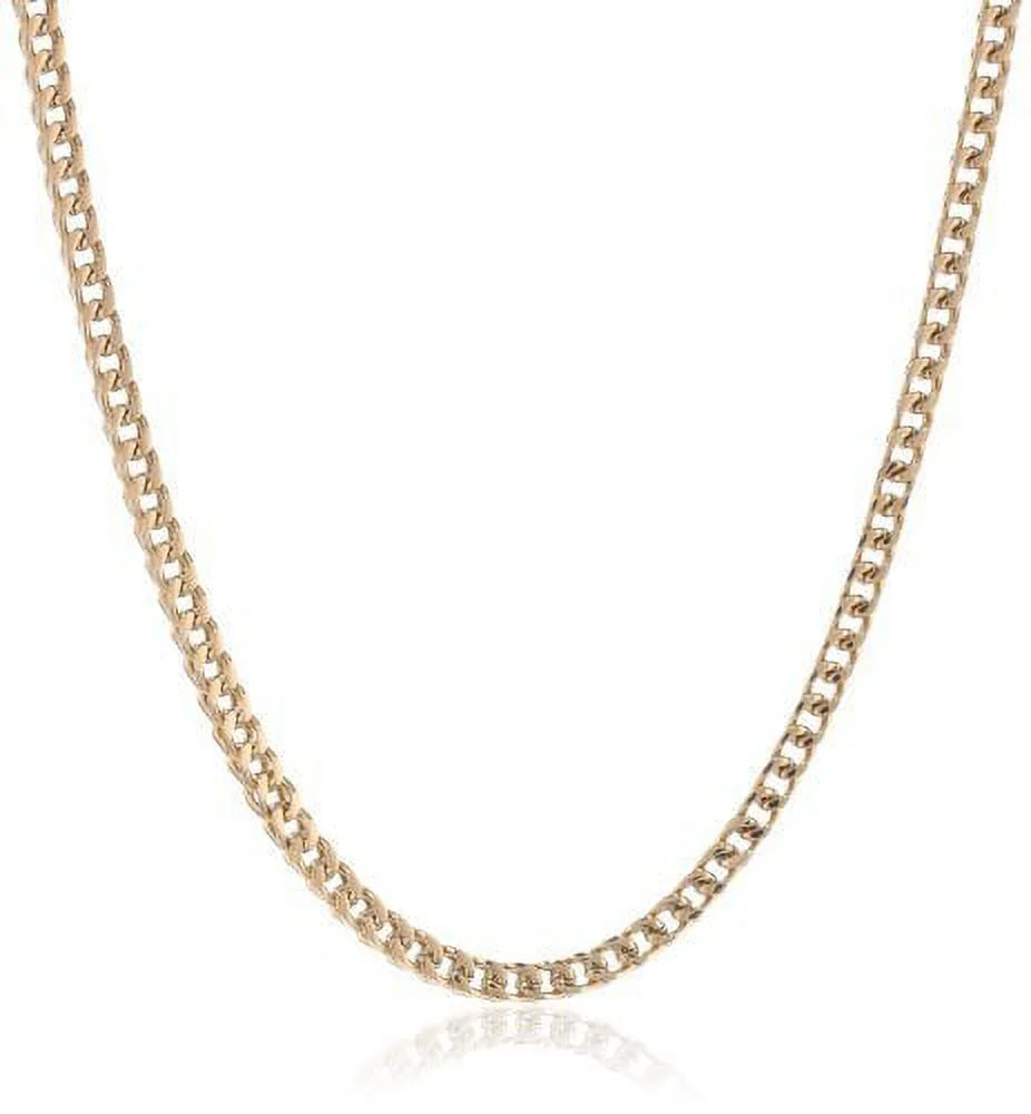 Ilanava Stainless Steel Thin Foxtail Chain Necklace Whole Gold Ion Plating 22"