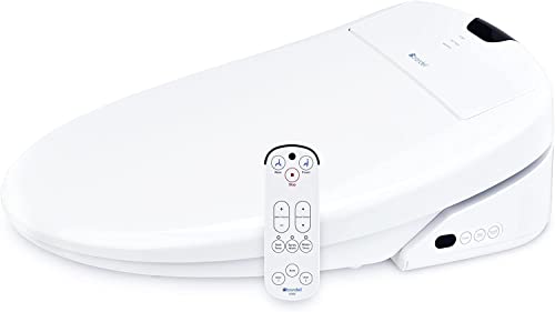 Brondell Swash 1200 Luxury Bidet Toilet Seat in White with Dual Stainless-Steel Nozzles | Endless Warm Water | Programmable User Settings |