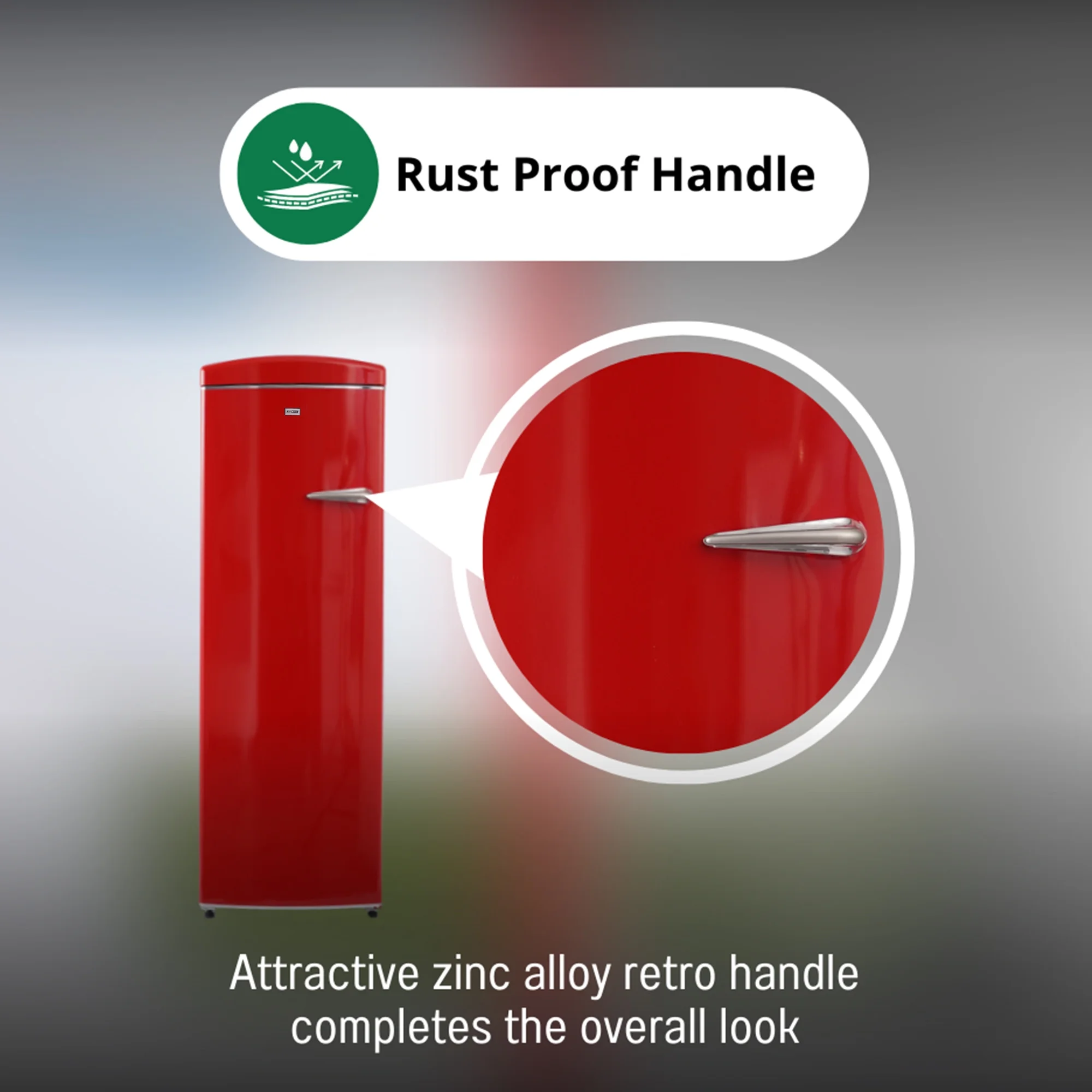 Conserv 8.3 cu. ft. Red Classic Retro Upright Freezer Frost Free with Compressor Cooling , Adjustable Feet and Sleek Retro Design