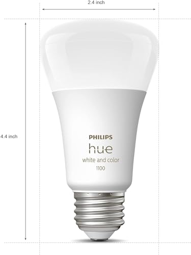 Philips Hue 75W A19 White and Color Ambiance LED Smart Color-Changing Bulb - Pack of 4 - E26 Indoor - Control with Hue App - Compatible with Alexa