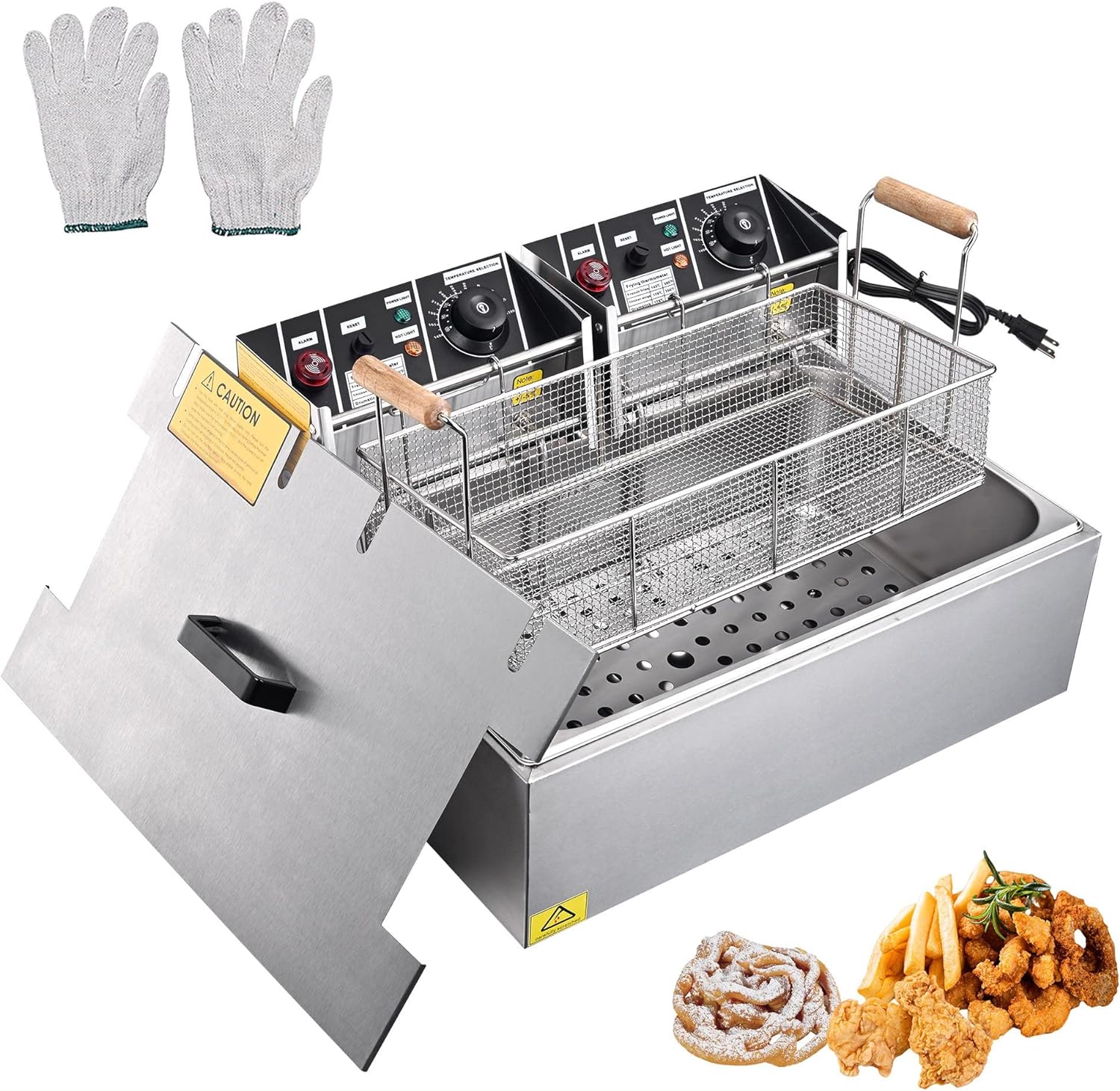 20L Deep Fryer 5000W Electric Coutertop Stailess Steel Sigle Large Tak With Basket For Use