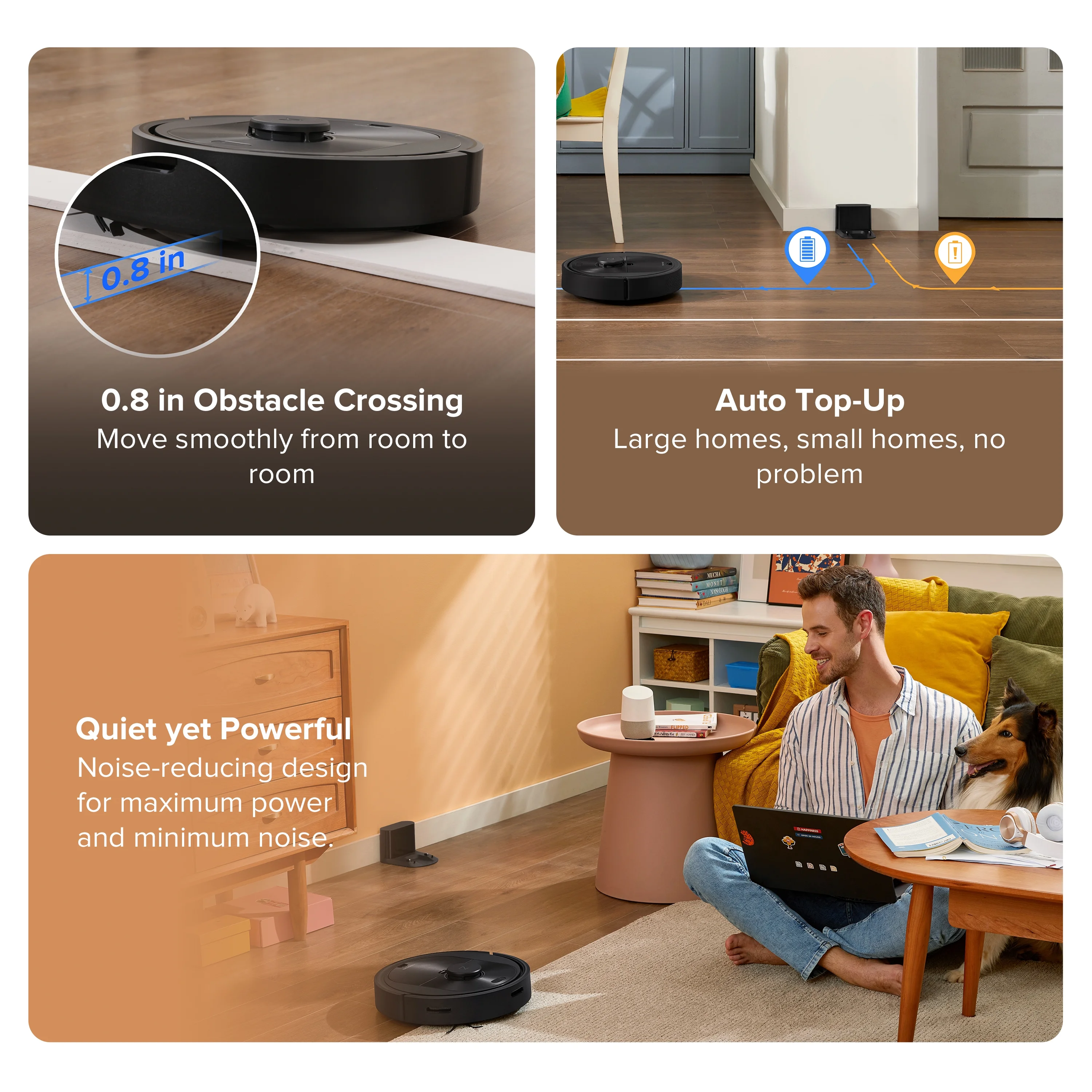Roborock® Q5 Robot Vacuum Cleaner, 2700 Pa Suction Power, with App Control, Multisurface, Ideal for Carpets and Pet Hair